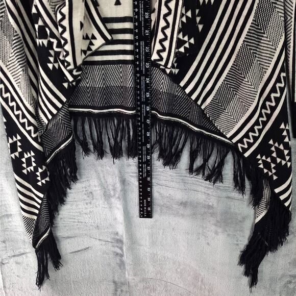 Womens Cardigan One Size Boho Festival Western Aztec Tribal Fringe Waterfall‎ - Picture 4 of 7